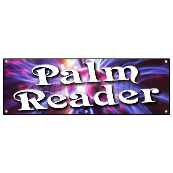 PALM READER BANNER SIGN fortune teller crystal ball future mystic hand